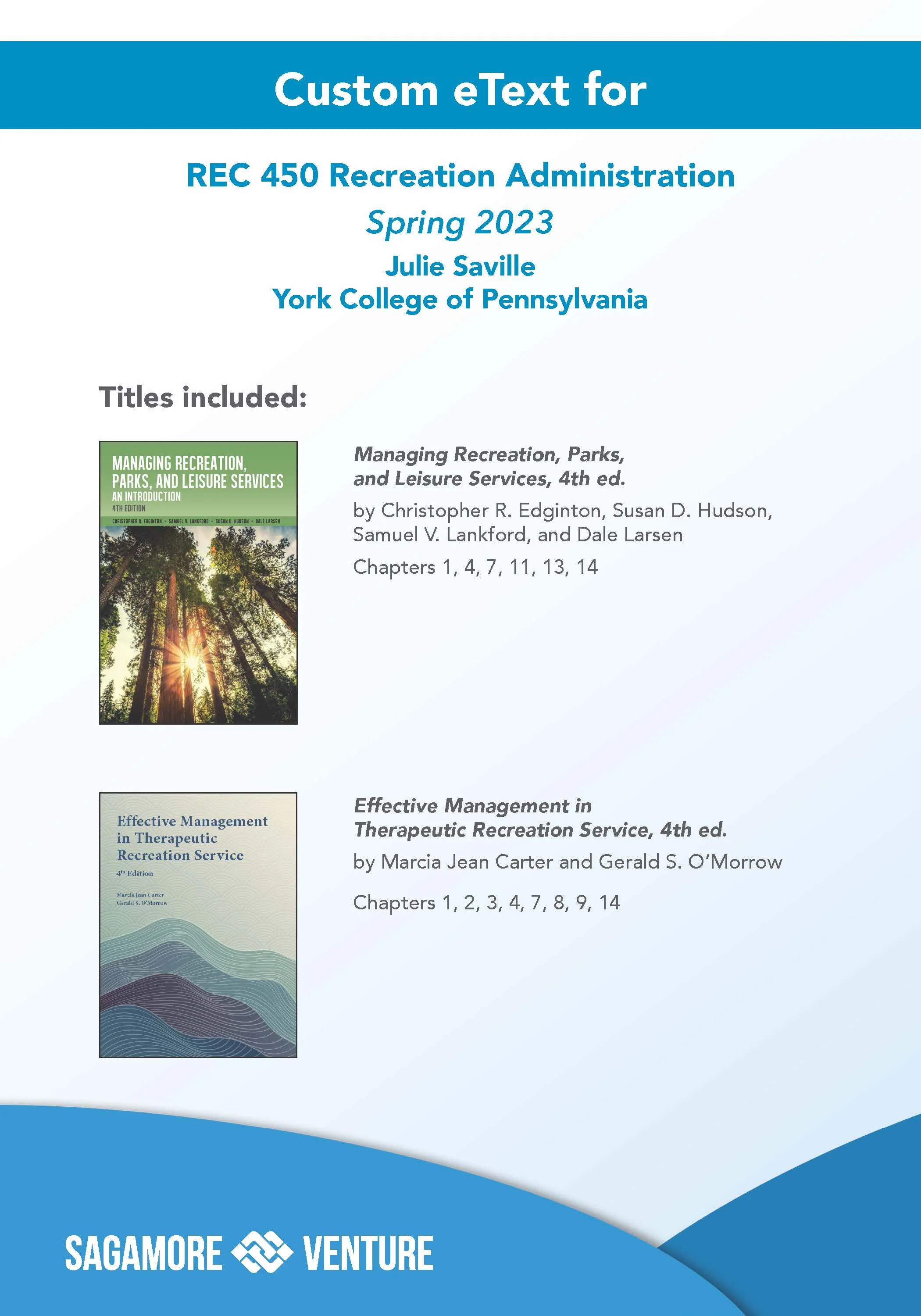 REC 450 Recreation Administration - Spring 2023